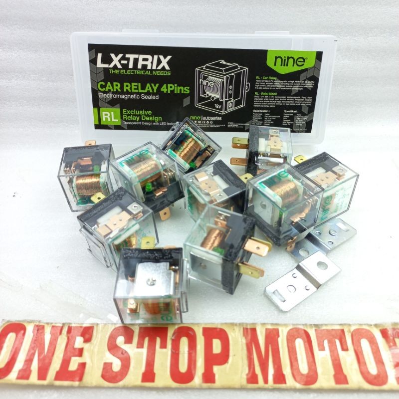 KLIKMAUSHOP RELAY MOBIL MOTOR RELAY LAMPU RELAY KAKI 4 ORIGINAL ORI ASLI NINE 4 Pins