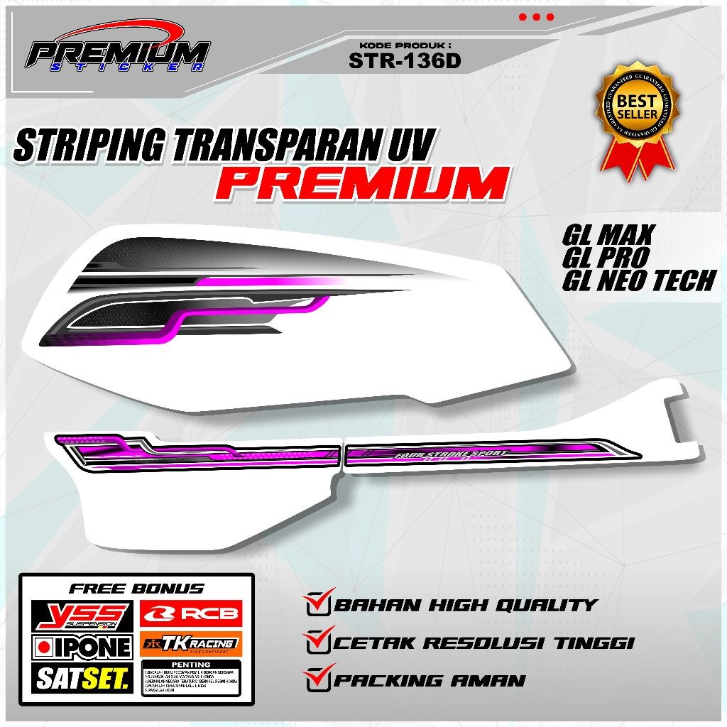 STIKER LIS BODY GL100 CUTTING UV-STIKER LIS TANGKI GL100 TERMURAH