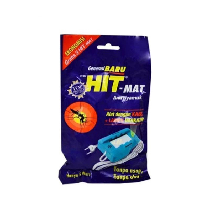 HIT MAT alat & refil elektrik anti nyamuk , Kabel Dan tanpa Kabel, sachet dan Paketan  Refil MAT