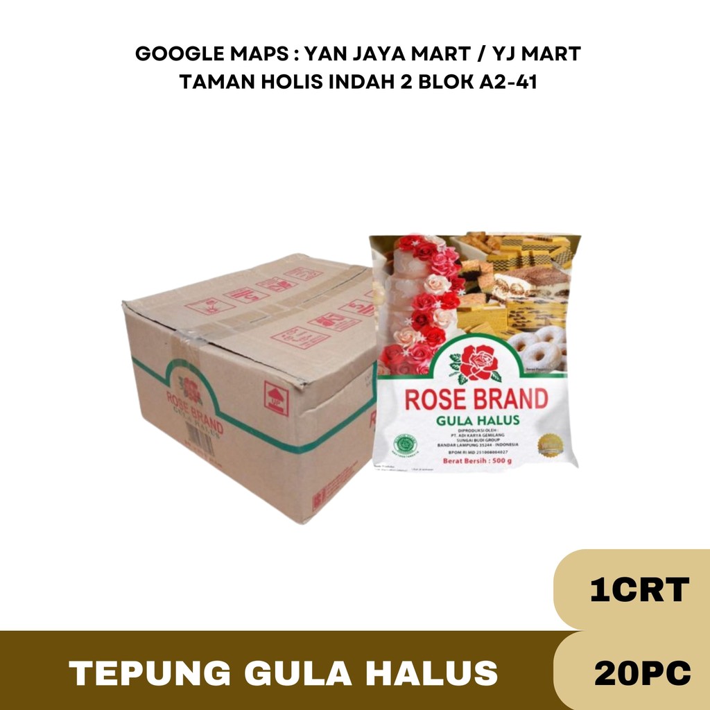 

Rose Brand Gula Halus 1karton 500g Isi 20