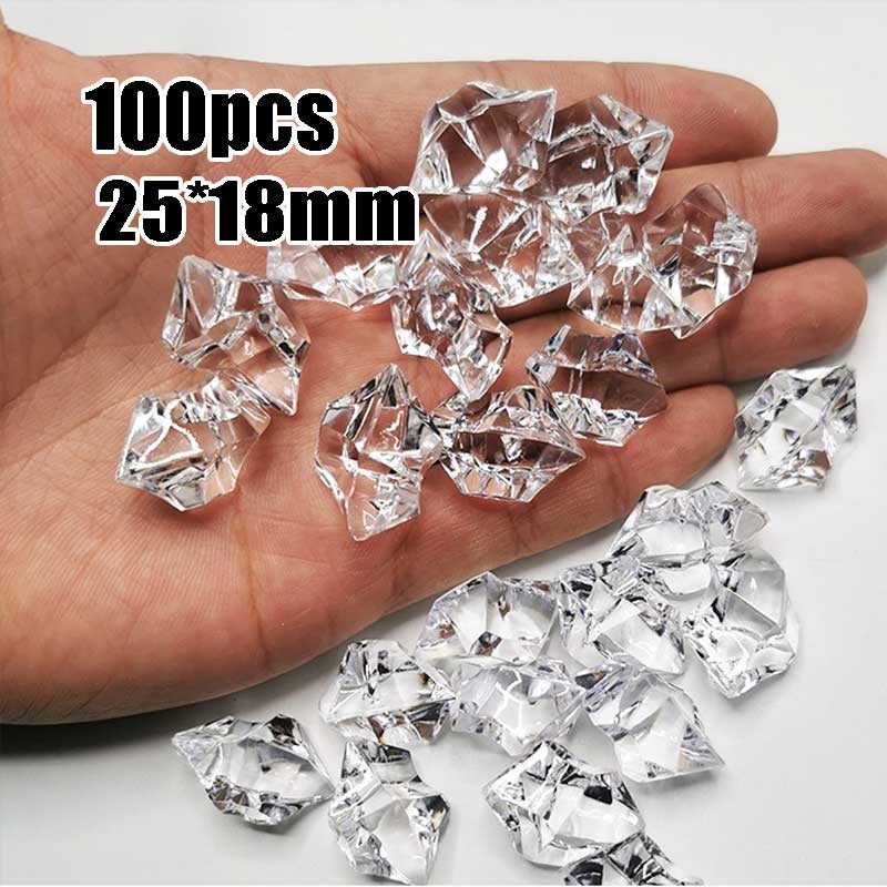 50 100Pcs Es Batu Palsu Akrilik Fake Ice Cube Untuk Food Photography Studio Foto Crystal Jernih
