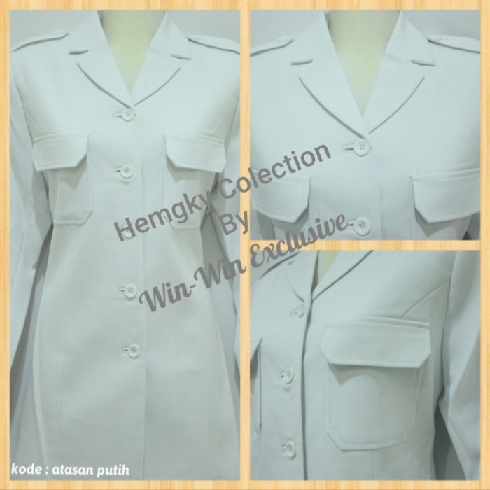 Terlaris  -Seragam atasan Kerja / Seragam PNS Wanita Putih - XS