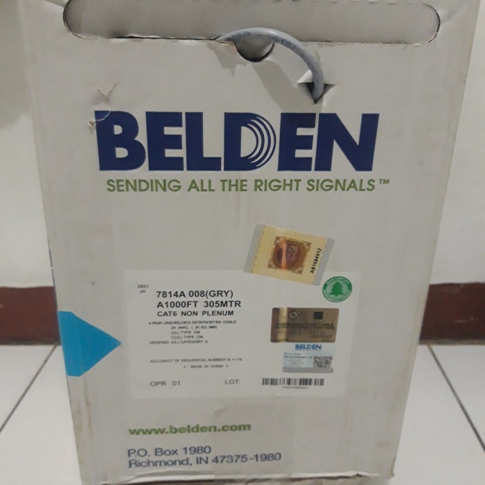 KABEL LAN UTP CAT 6 BELDEN/ CAT6 BELDEN 305M ORIGINAL