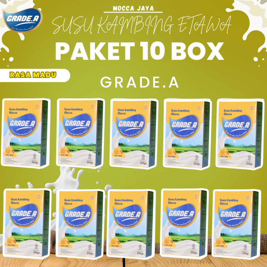 

PAKET MURAH 10&5BOX SUSU KAMBING ETAWA GRADE.A 200GR BOX RASA MADU