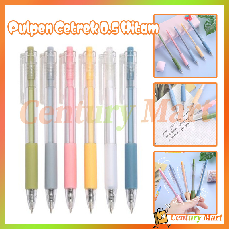 

CM Pulpen Cetrek 0.5 Hitam /Pulpen Cetekan Transparant Polos Pena Gel 0.5mm Tinta Hitam Alat Tulis Sekolah Kantor Pen