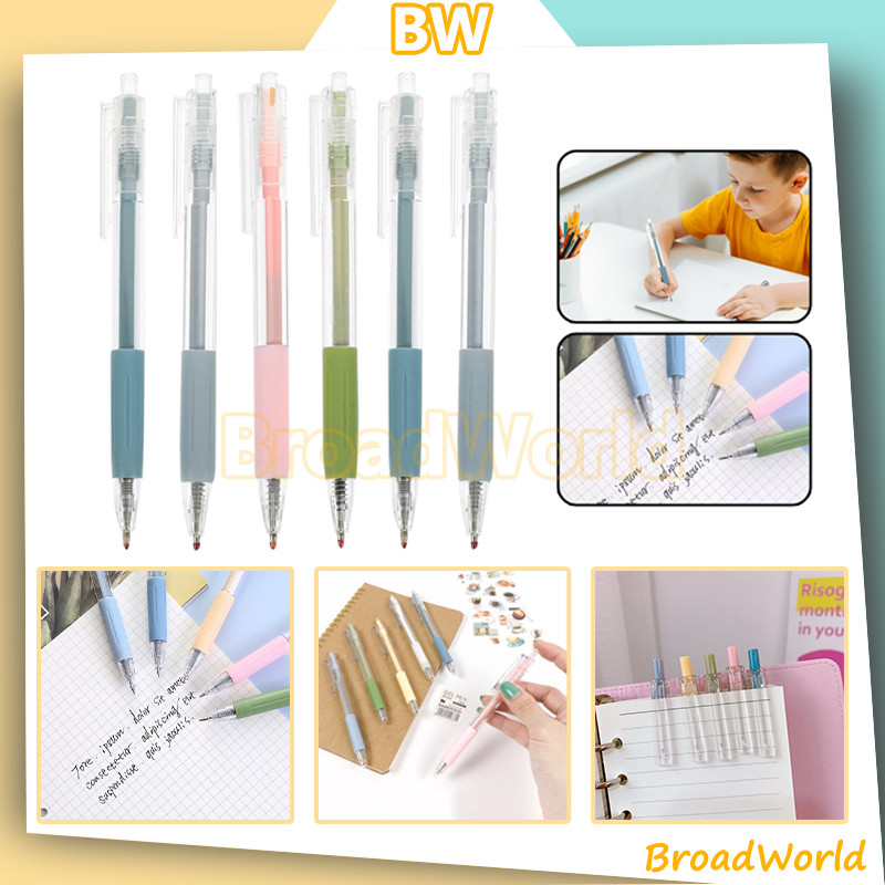 

BW Pulpen Cetekan Transparant Polos Warna Pastel Pena Gel 0.5mm Tinta Hitam Alat Tulis Sekolah Kantor Pen Warna Warni Bolpoint Polos