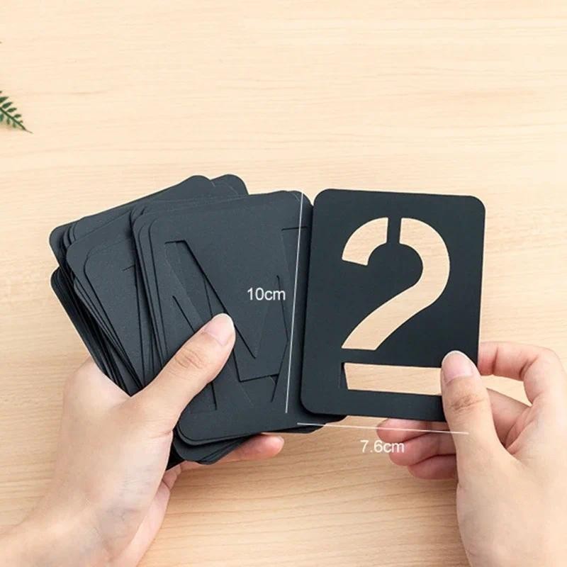 

42 Pieces Letter Number Stencil Set Plastic Alphabet Painting Templates Mold Kit for Painting on Wall Home Decor