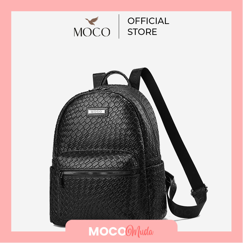Crovia Bag - MOCO Muda Fashion Tas Ransel Wanita Kulit Backpack Kuliah Sekolah Unisex Croco 8802-10
