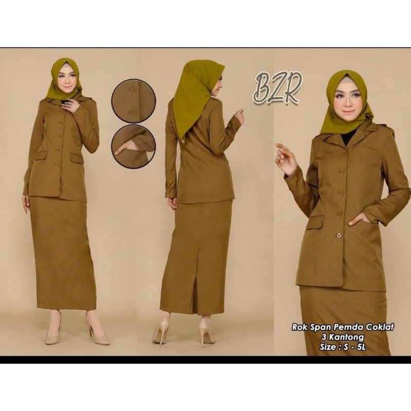 Seragam Khaki PNS wanita Baju dinas PNS wanita Seragam Pemda Tua wanita Baju keki tua PNS ASN Baju d