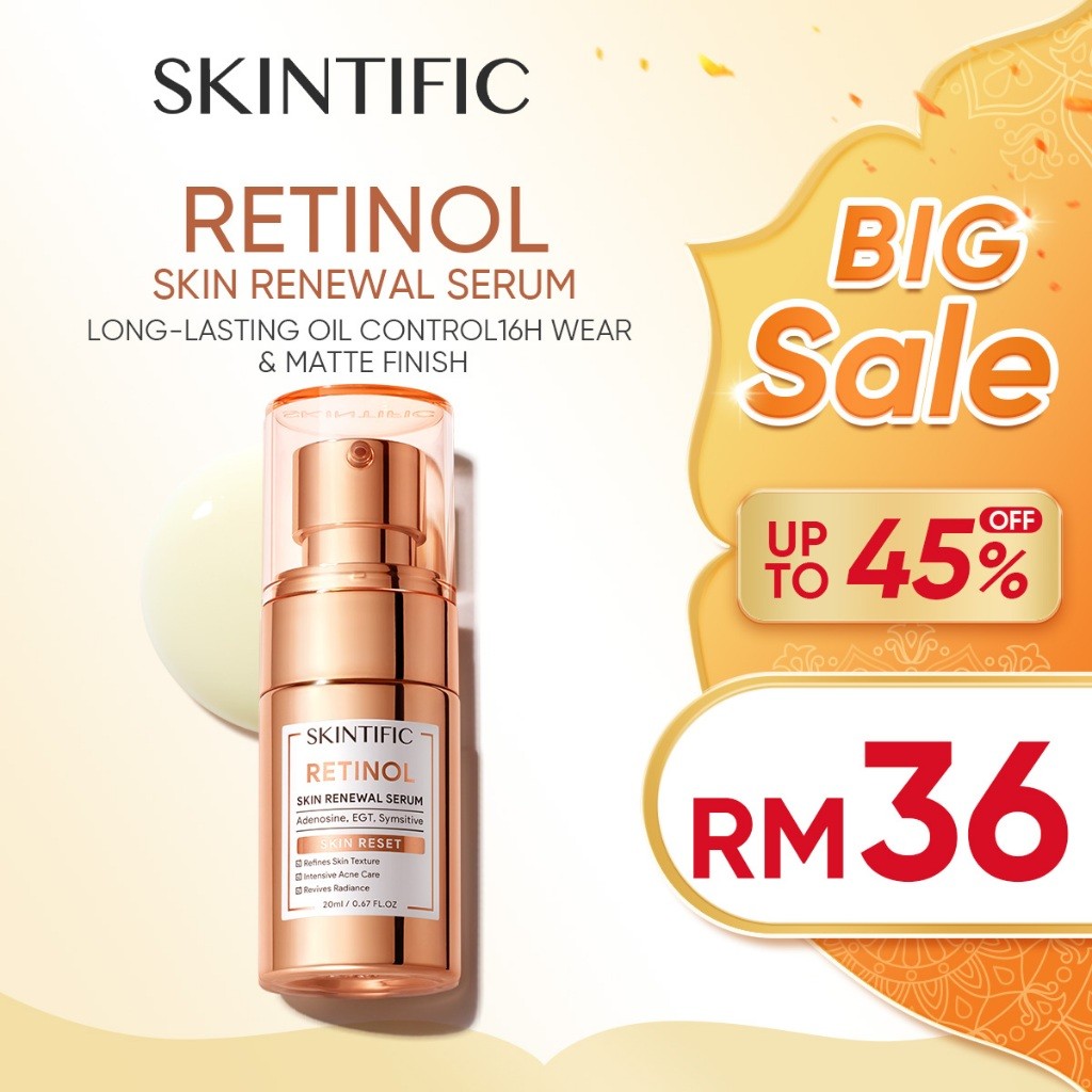 SKINTIFIC Retinol Skin Renewal Serum Face Serum skincare serum muka retinol serum(20ml)