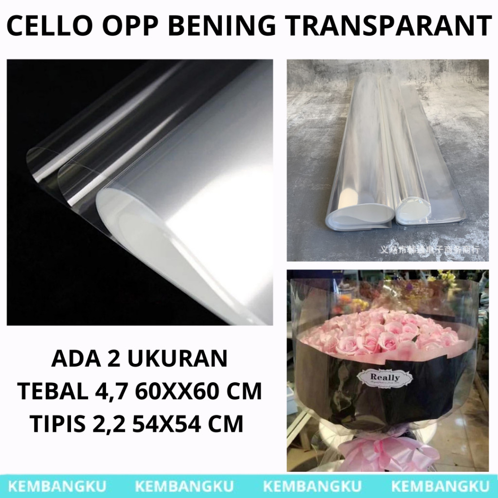 

Cellophane Opp Bening Transparant (PACK ISI 50 LEMBAR)