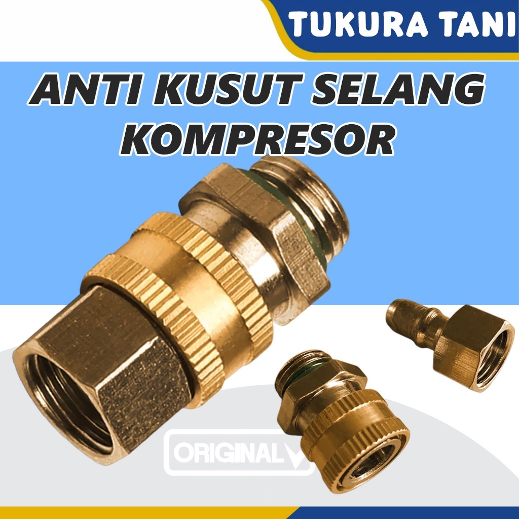 Anti kusut selang kompresor kuningan drat luar dalam 14mm