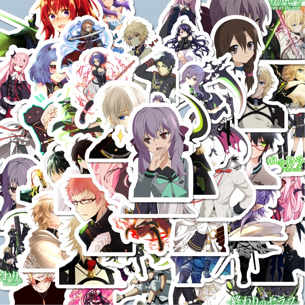 

100PCS Lucu Stiker Anime Seraph of the End Char Mix 3 Stiker Aesthetic Stiker Anti Air Stikers Berperekat Waterproof sticker decal buat Motor Helm Buku Journal Koper Casing HP Laptop Botol Minum Hadiah anak