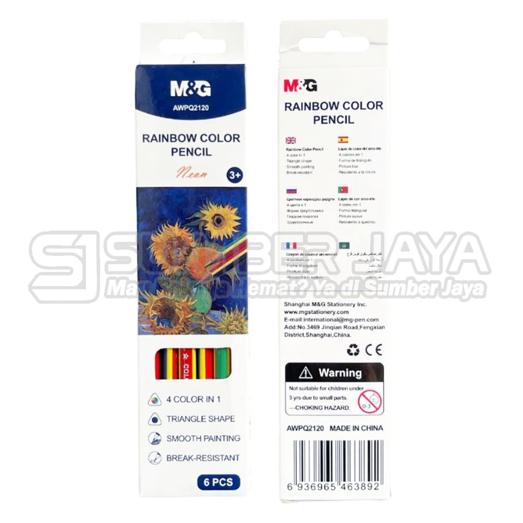 

Pensil Rainbow Color Neon Barell M&G AWPQ2120 Pensil 4 Warna 1 Pensil