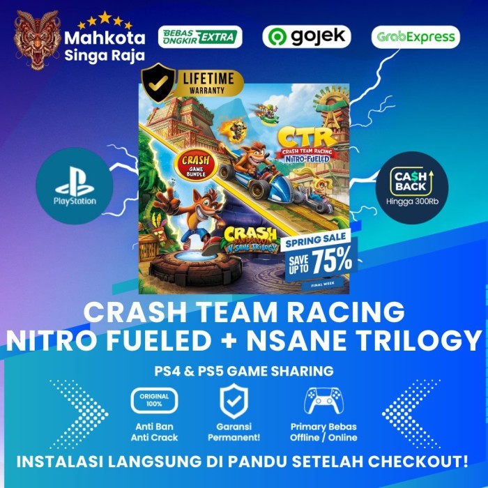 3TDN Ctr Crash Team Racing Nitro Fueled + Nsane Trilogy - Ps4 Game Sharing - Ps5 Digital