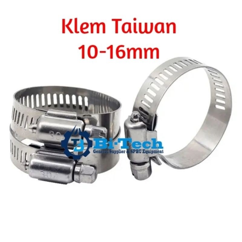 Klem Taiwan Klem Besi 10-16mm | 13-23mm | 18-32mm Klem Stainless Taiwan 13 23mm | 18 32mm | 10 16mm