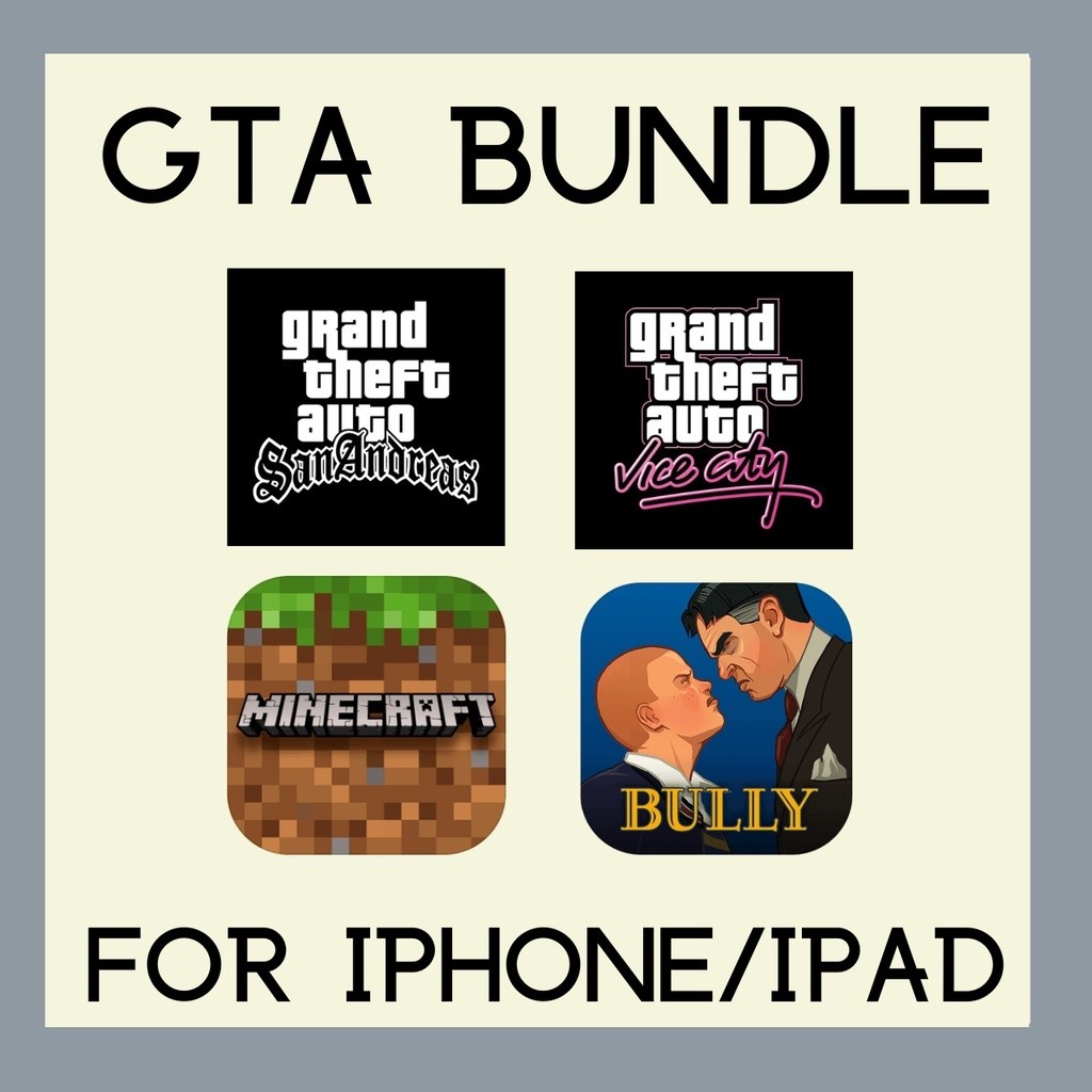 [IOS] GTA Vice City + GTA San Andreas + Minecraft + Bully Game for IOS Devices (Iphone, Ipad)
