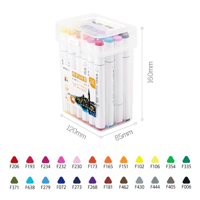

Spidol Warna Twin Tip Marker M&G APMV0901 Isi 24 Warna