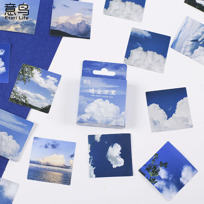 

46PCS Clear Sky Phone Stickers Aesthetic Decoracion Scrapbooking Accessories Office Stationery Supplies