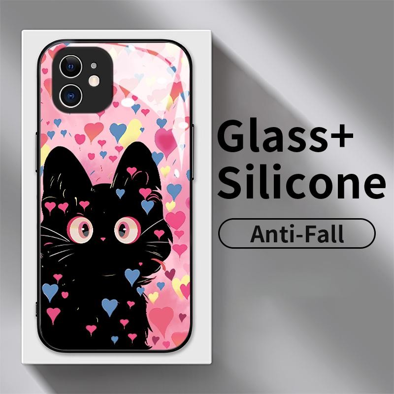 Kaca Glass Case For Xiaomi 12 Lite Mi 11 Lite 11 Lite 5G 11 Lite 5G NE Silikon Back Cover Lucu Kartu