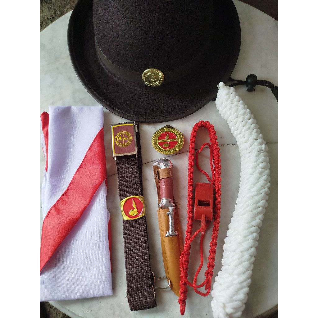 set atribut penggalang pramuka sekolah, SD, SMP, .