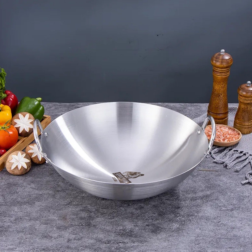 Wajan Kuali premium tebal/kuali Stainless steel/Wajan Griffin Stainless - Kuali Besar Katel Anti