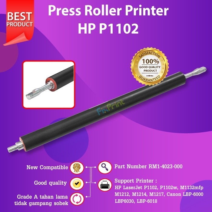 FixPrint Press Roller  P1102 M1212 Lower Pressure Printer LBP6030 M1132 M1217