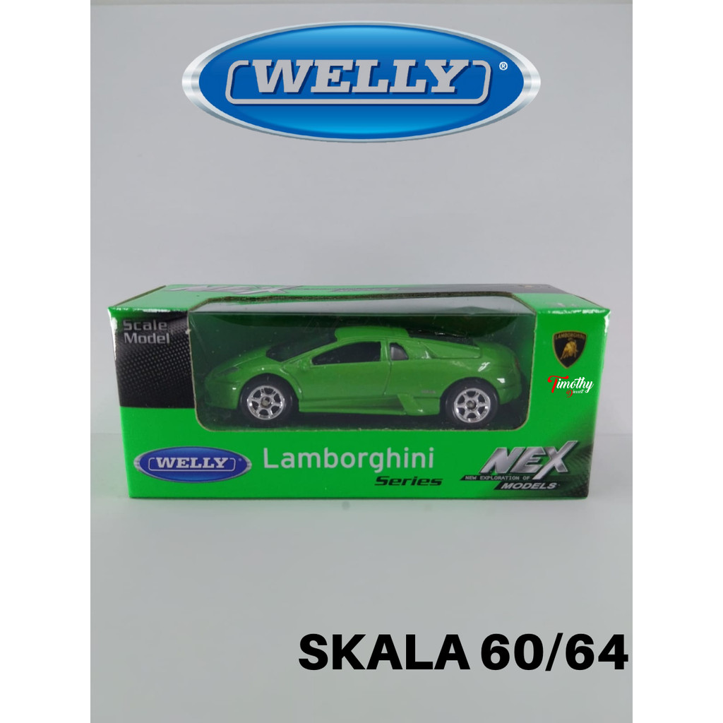 Diecast Welly Nex Skala 60 Lamborghini Murchielago Hijau