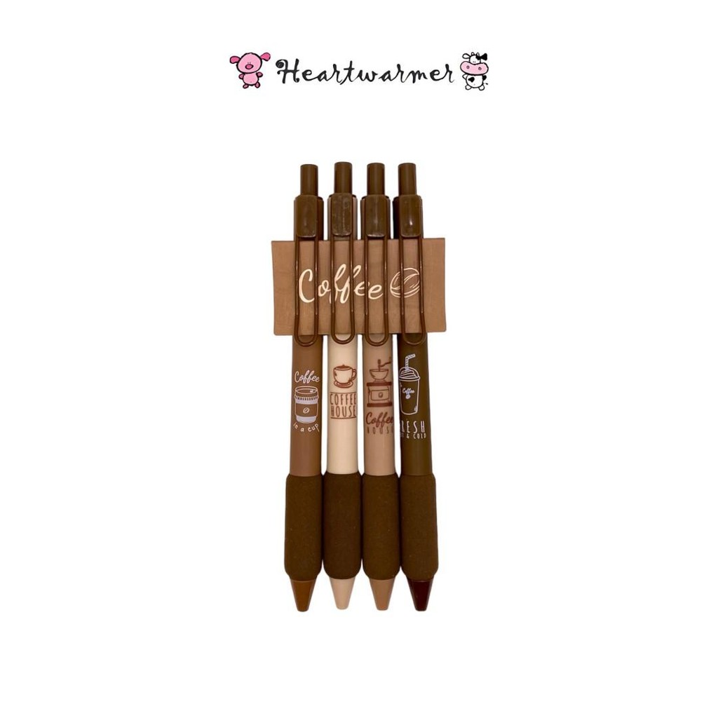 

Pulpen Ballpen Gel Mekanik Coffee Box Isi 4 Pcs