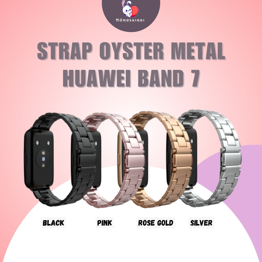 Strap Oyster Metal Huawei Band 7 Gelang Stainless Steel Tali Pengganti