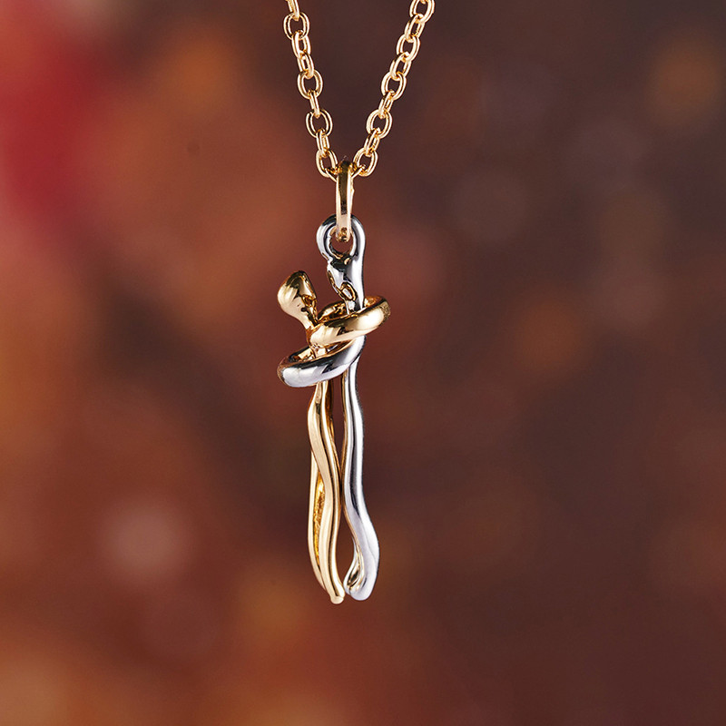 Romantic Valentine's Day Gift Lovers Embracing Originality Personality Pendants Jewelry Double Hug N