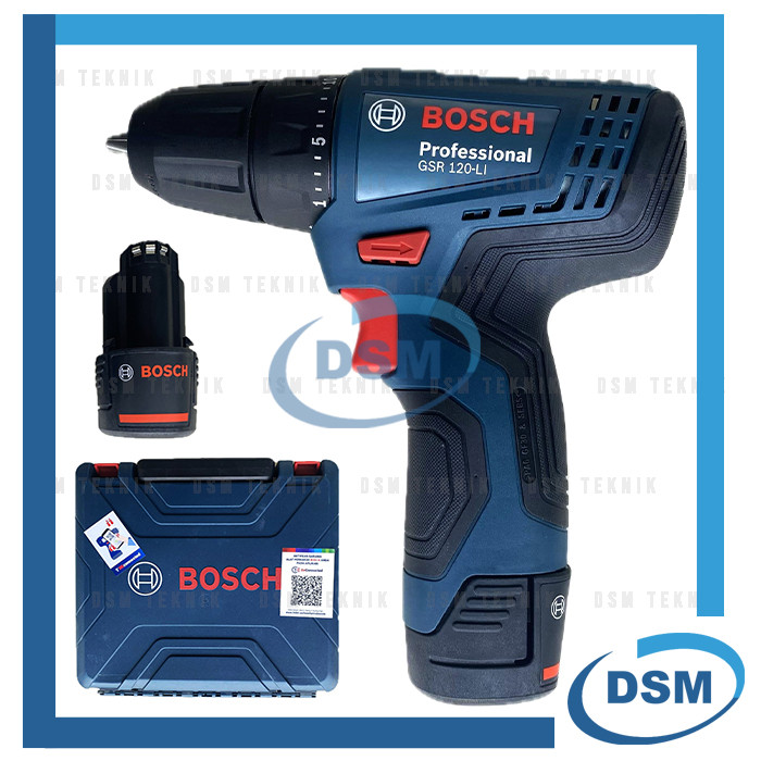 BOSCH GSR 120 Li BOR CORDLESS 2 PCS BATERAI DRILL MESIN BOR OBENG