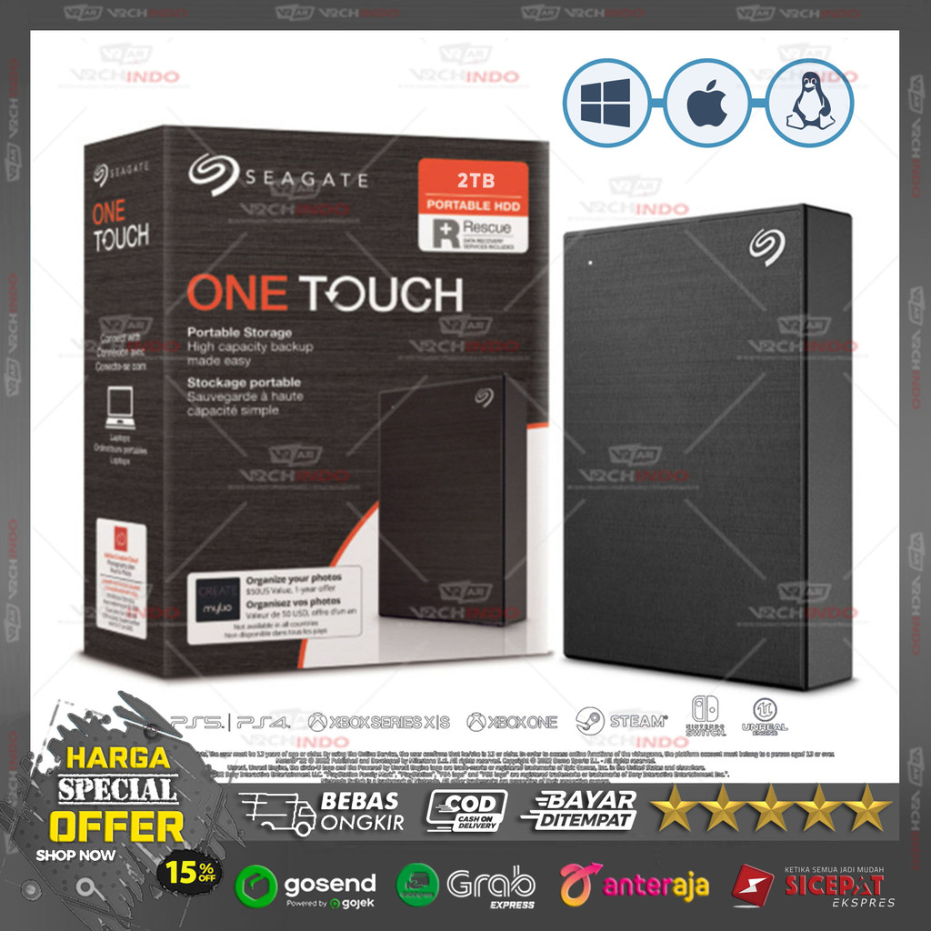 Seagate External Hardisk One Touch - Hardisk Eksternal 2 TB 