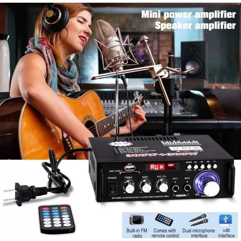 AMPLIFIER BLUETOOTH FLECO BT298A  | Audio Power Amplifier 600W Full Bass Fleco BT-298A - Amplifier B