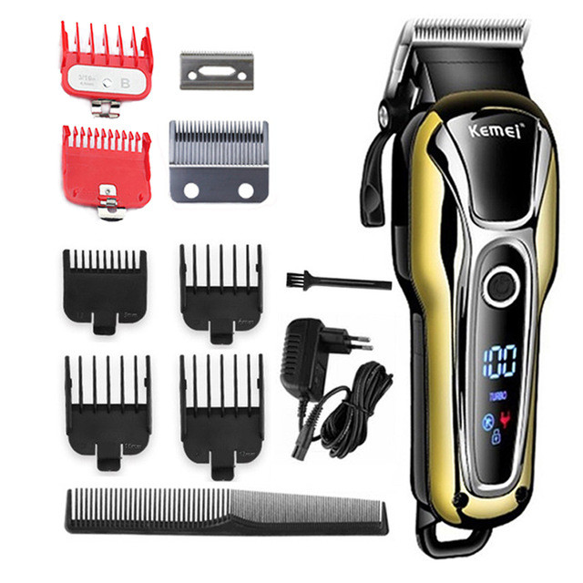 Kemei Electric Hair Clipper Hair Cutting maching Wireless Trimmer Men Professional clipper machine r