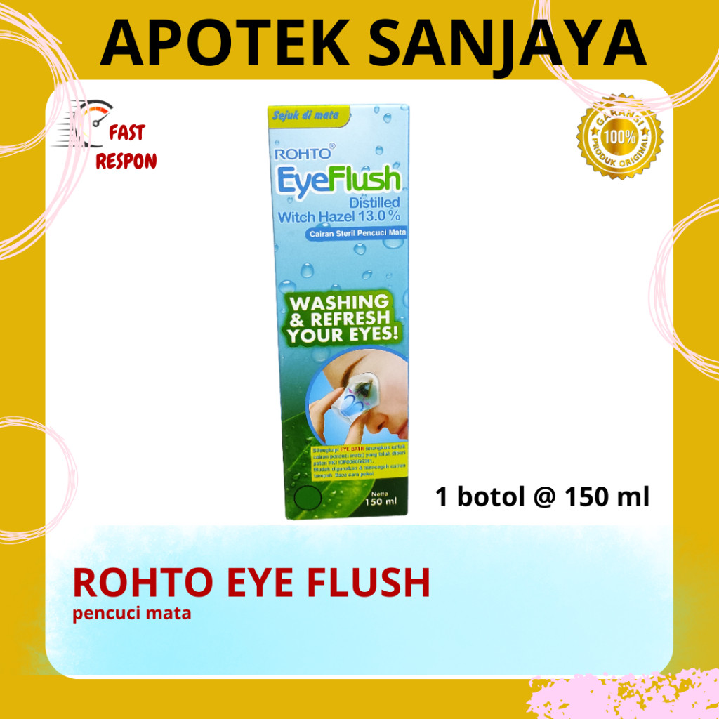 ROHTO EYE FLUSH / CUCI MATA / ISI 150 ML / PENYEGAR MATA / MERAH / GATAL /IRITASI