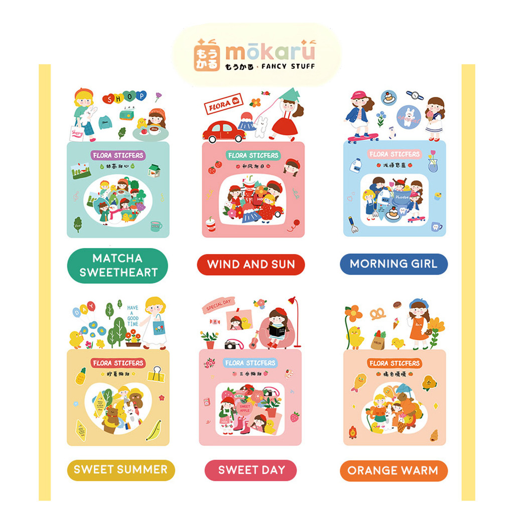 

Fresh and Cute Flora Flake Stickers / Sticker Washi Tempel Motif Gambar Lucu