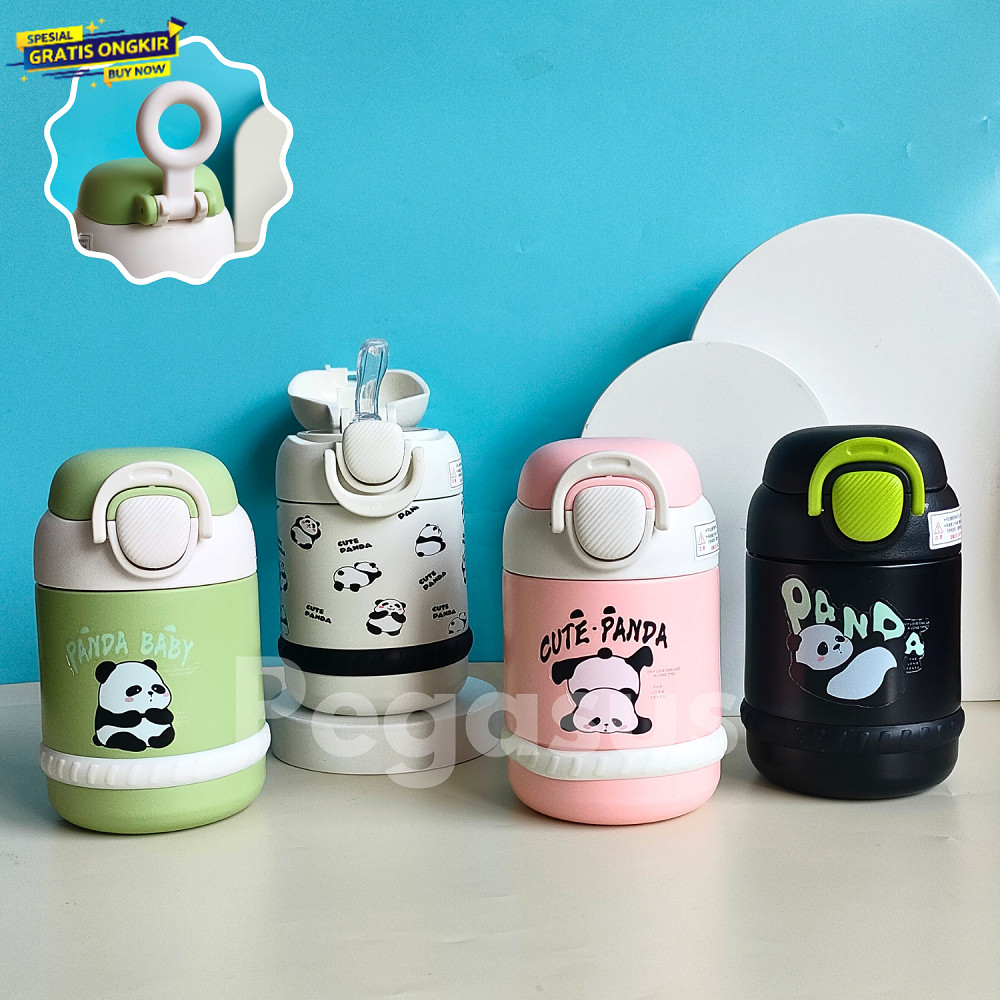 TM4146 Termos Mini Kapsul Karakter PANDA / Botol Minum Tumbler Unik Lucu Stainless Steel SUS 316 Tah
