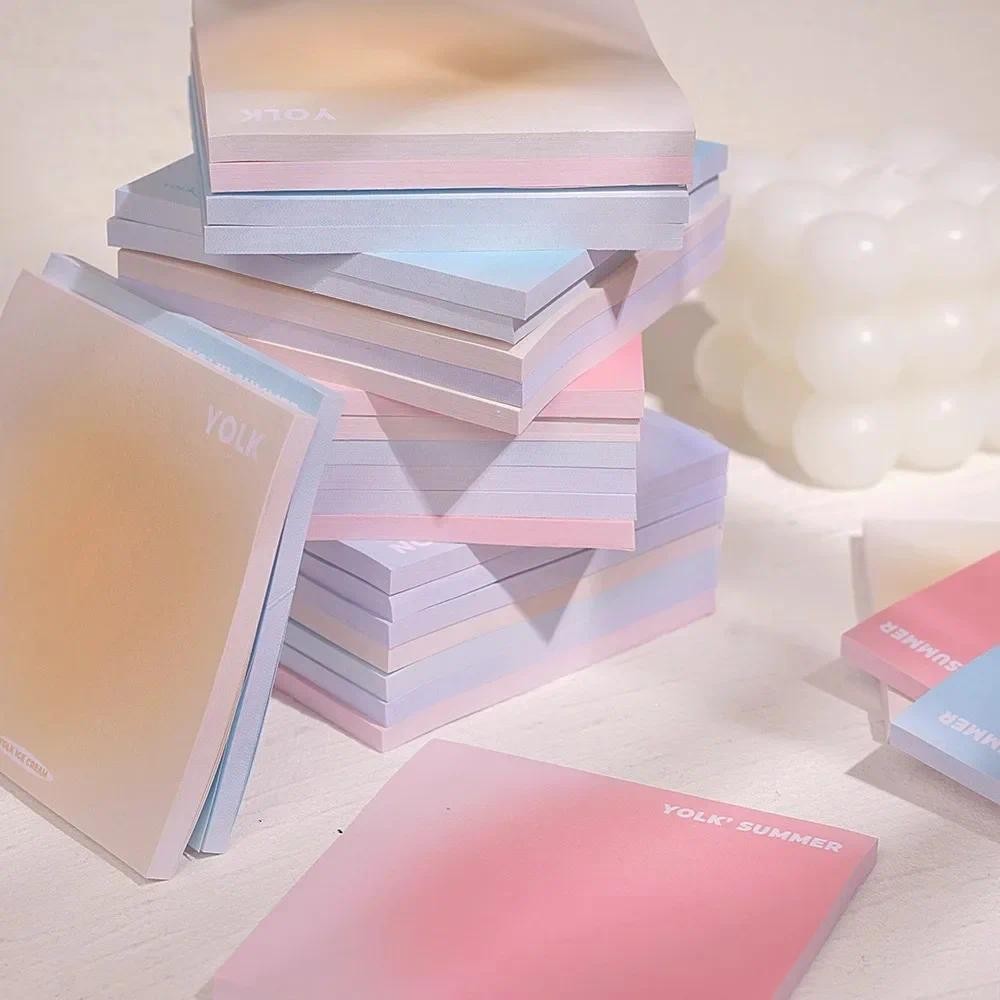 

50 Sheets Gradient Sticky Notes Posits Stationery Paper Stickers Posted It Memo Notepad School Office Message Student Sticker