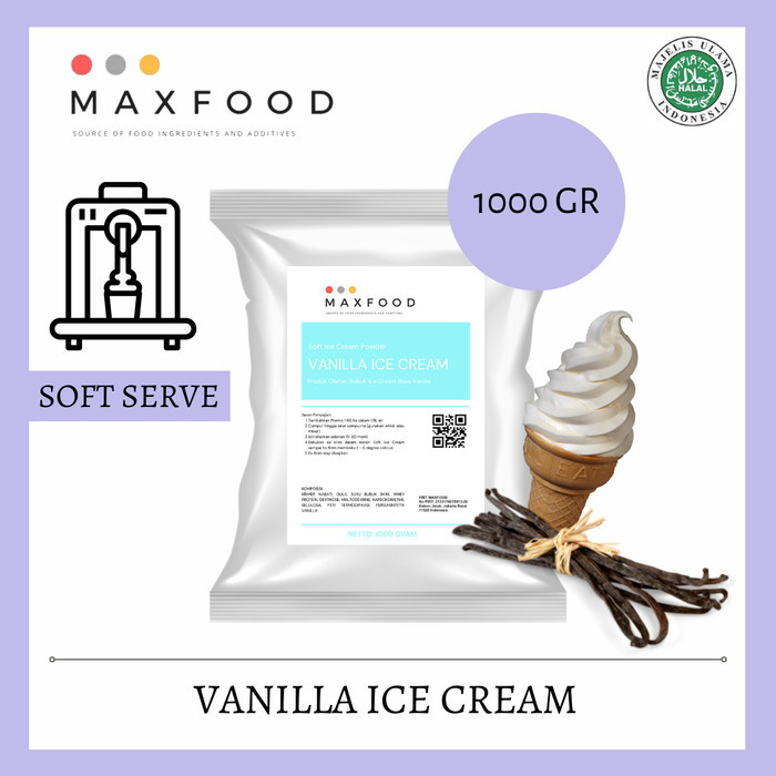 

1 KG VANILLA SOFT SERVE ICE CREAM / ES KRIM BUBUK RASA VANILLA