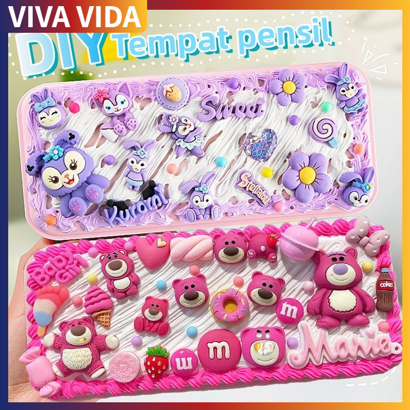 

Kotak Pensil DIY Deco Cream Kit / Tempat pensil menghias /Membuat kit bahan kotak pena kartun