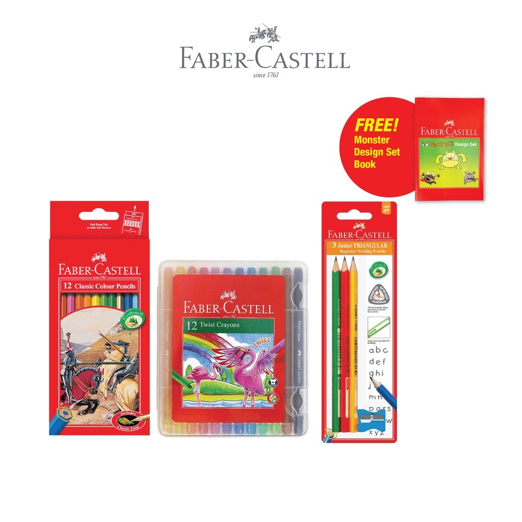 

Faber-Castell Paket Mewarnai & Pencil set 3 Free Buku Mewarnai