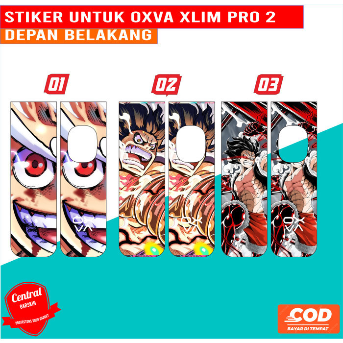 Sticker Garskin Skin OXVA XLIM PRO 2 DEPAN BELKANG LUFFY - 01