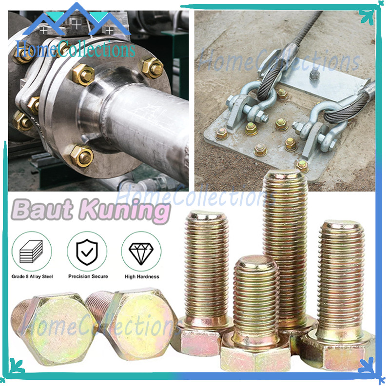 BAUT MUR KUNING KUNCI - BAUT MUR HEXAGON GALVANIS KUNING