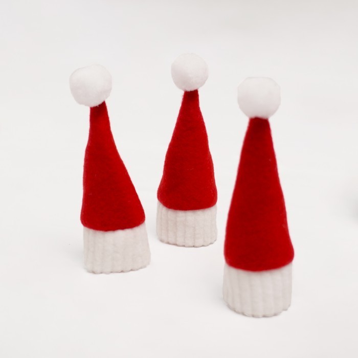 

Tutup Botol Mini Topi Natal Boneka Dekorasi Xmas