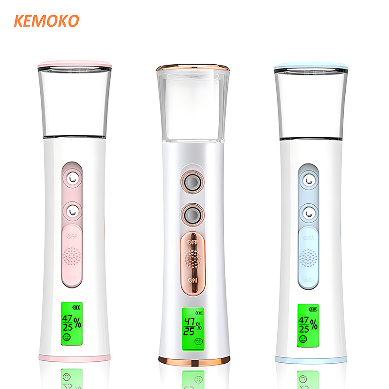 Double Spray-head Nano Mist Sprayer Mini Hydrating Humidifier Skin Care LED Display Portable Facial 