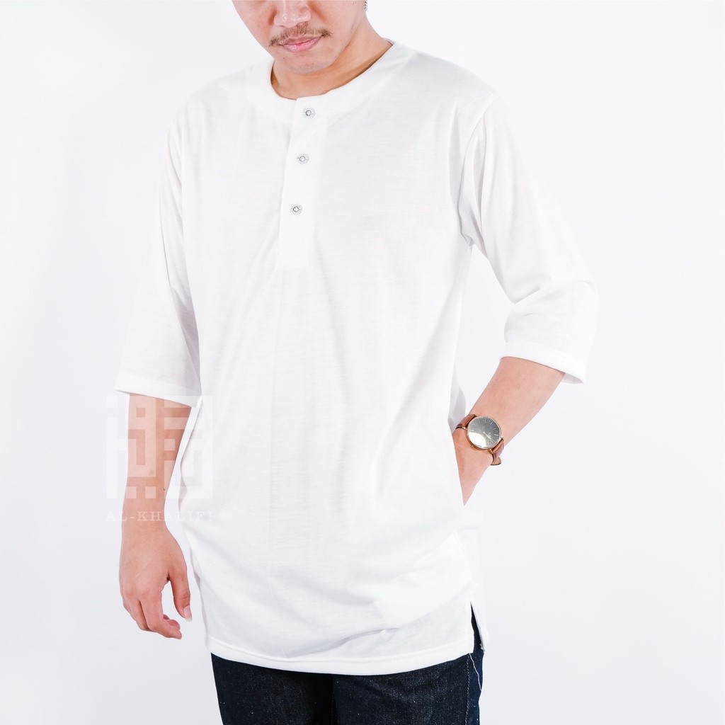 Baju Koko Kurta Pakistan Pria Muslim Polos Bahan Kaos Premium Lengan 3/4 Size S-XXL