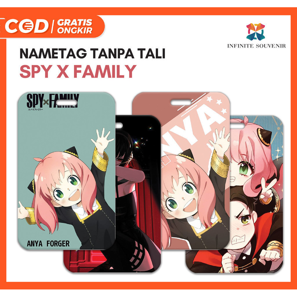 

(N009) SPY X FAMILY ID Card Holder / Nametag Tanpa Tali Lanyard Muat 2 Kartu / Tempat Kartu Motif Spy x Family / Tanjiro / Nezuko / Zenitsu / Inosuke / Giyu / Kyojuro / Muzan