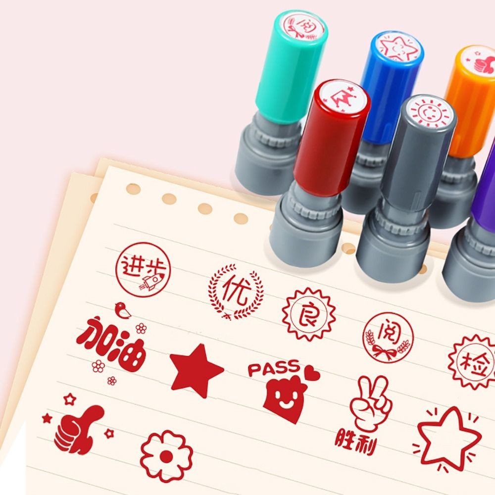 

Durable Praises Emoticons Teacher Encourage Stamp Scrapbooking Seal Teacher Supplies Comments Seal DIY Praise Stamps