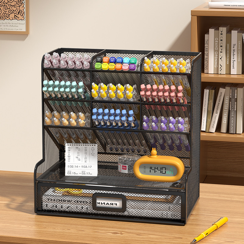 

Mesh Desk Desktop Stationary Organizer Multi-Functional Holder Storage Rack for School Home Office Art Supplies Mesh Pen Holder